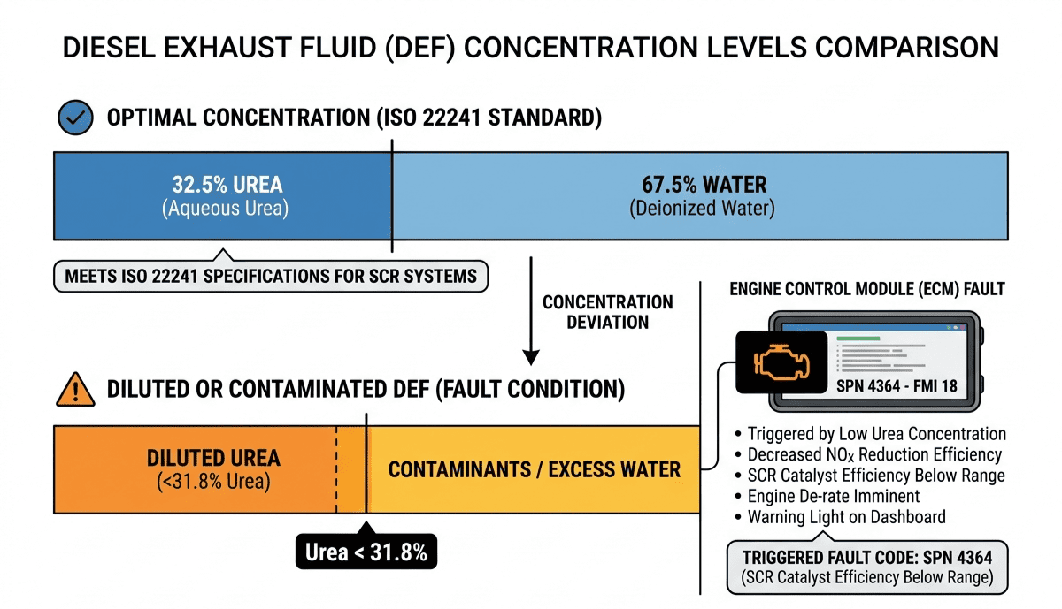 Diesel Exhaust Fluid (DEF) Concentration Analysis: Optimal vs. Diluted Standards (ISO 22241)
